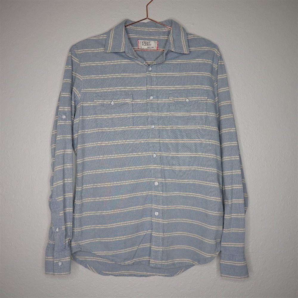 Free Planet Chambray and Cream Button Up Medium